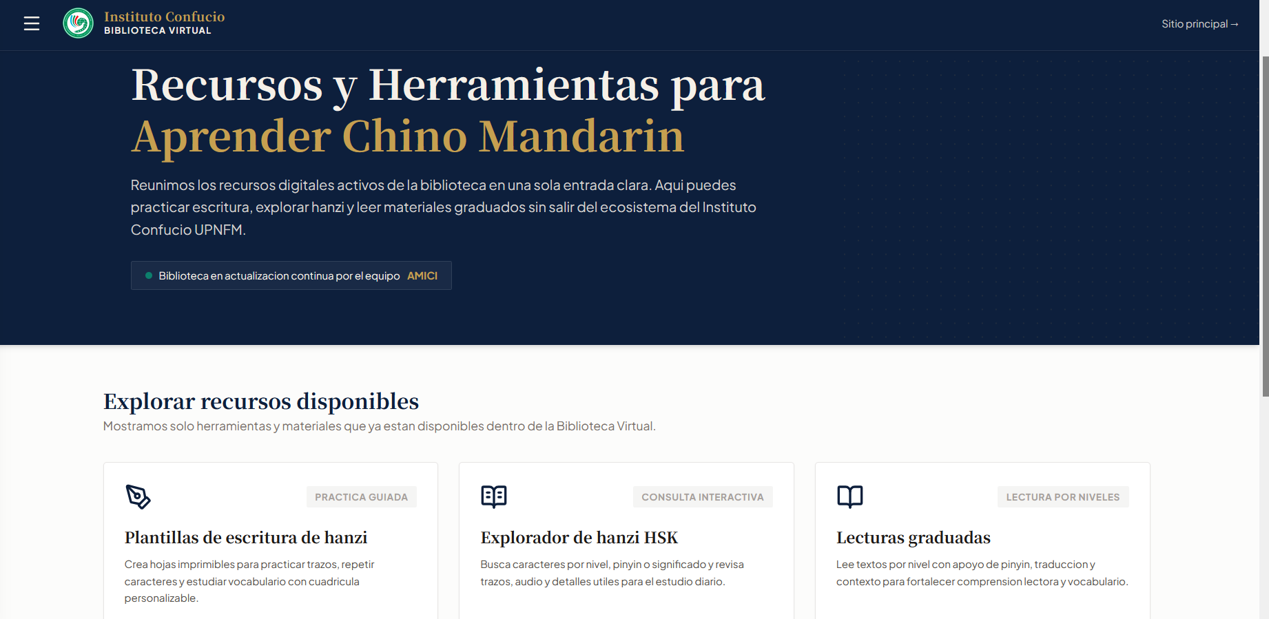 IC_UPNFM – Vista del sitio